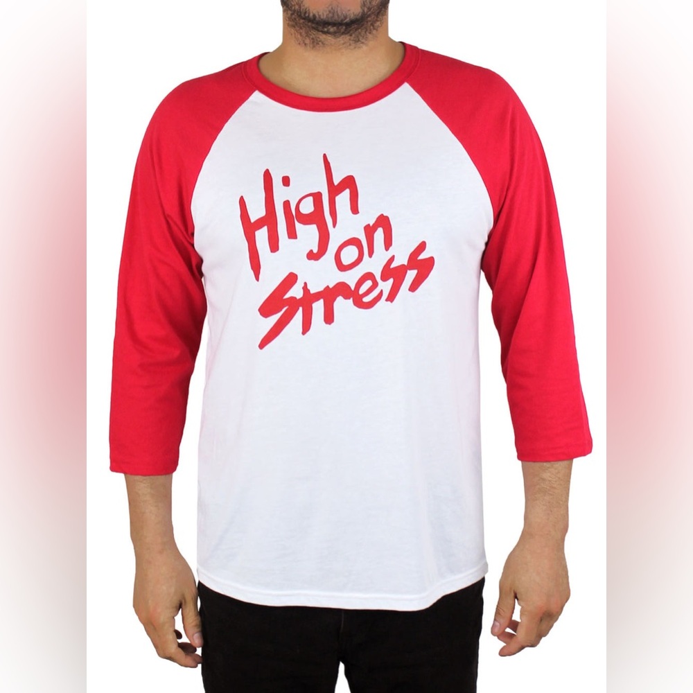 High on Stress baseball T